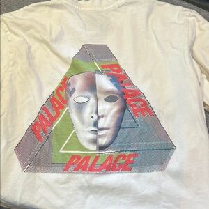 PALACE White Tee with Mask and Red Accents